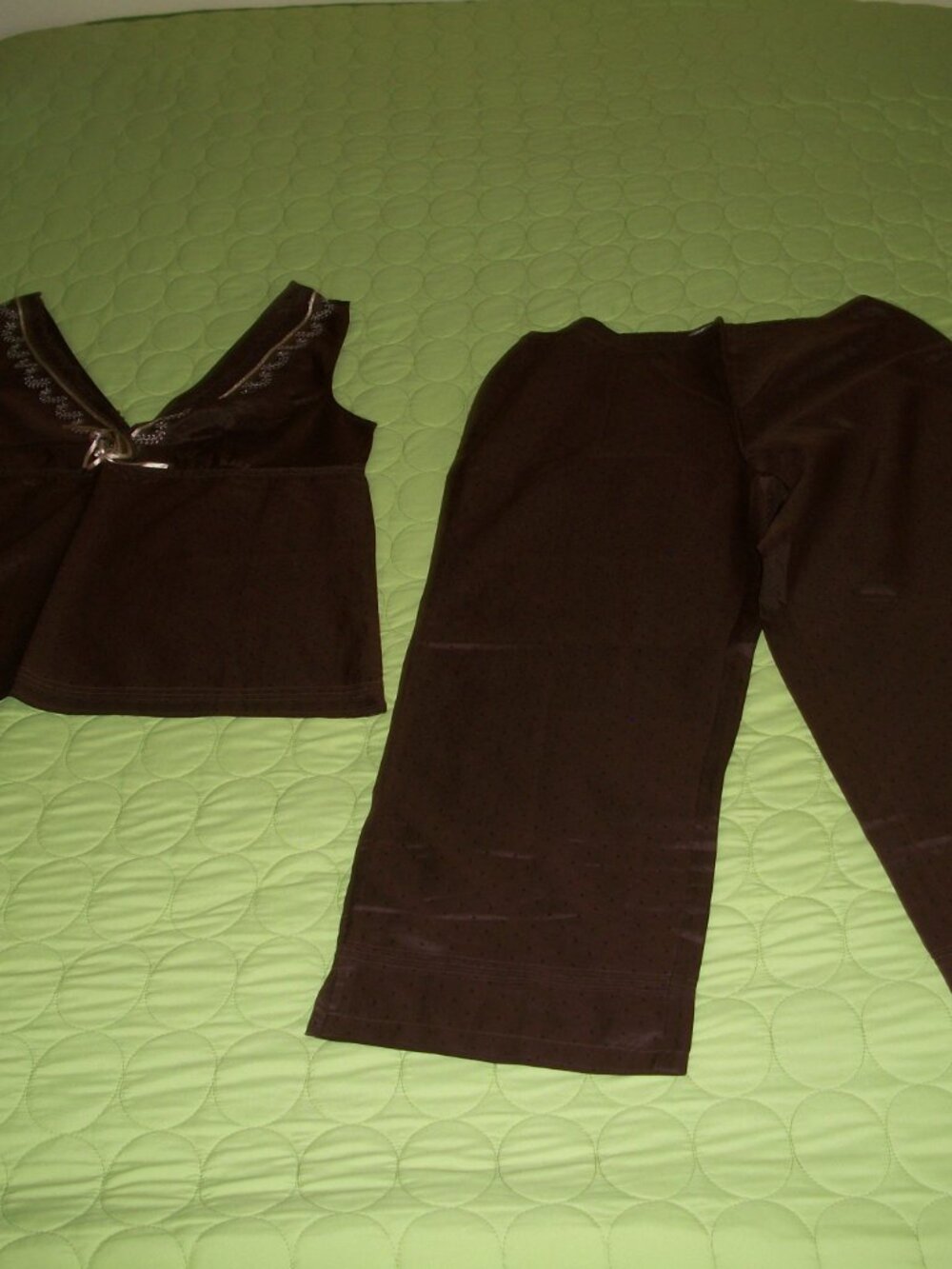 NWOT Etam Vintage Brown Pajama Set Size S